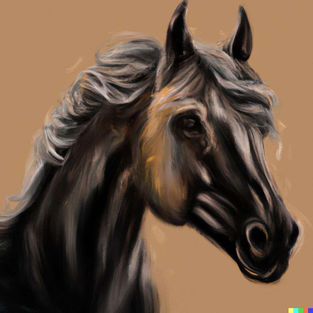a horse, digital art created in Procreate